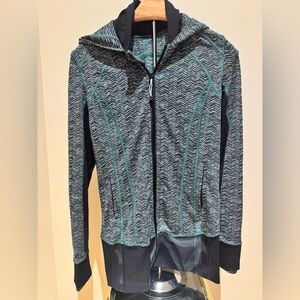 lululemon athletica Black Define Jacket with Teal Piping
